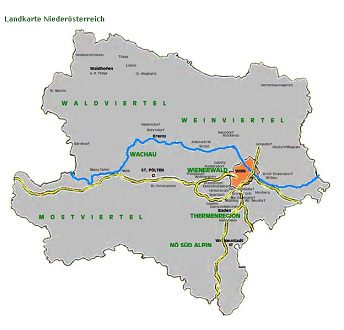 Mapa 01: Baja Austria con Vienna y la
                          regi�n del bosque ("Waldviertel")