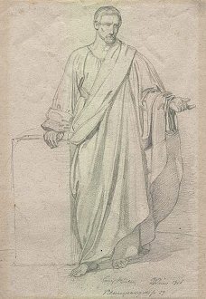 Adolf Hitler: hombre en t�nica, dibujo
                            a l�piz, Vienna 1908