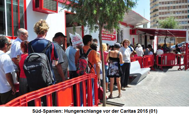 Hungerschlange vor der Caritas in S�dspanien 2015
                (01)