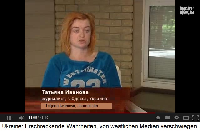 Tatjana Iwanowa, Journalistin, berichtet
                    ber das Pogrom von Odessa vom 2. Mai 2014