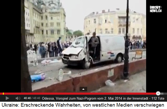 Der zerst�rte, weisse Van