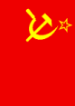 Mörder-Kommunismus-Fahne mit Hammer, Sichel
                      und Stern