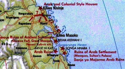 Karte: Position von Kilwa
                            in Tansania / Tanzania