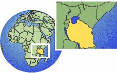 Karte von Afrika mit Tansania