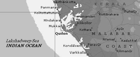 Karte: Stadt
                    Quilon an der Malabark�ste von Indien India