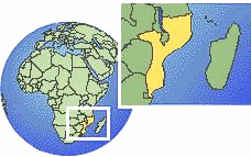 Karte: Position von Mozambique; map mapa