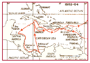 Vierte Kolumbus-Expedition 1502 in
                      Mittelamerika