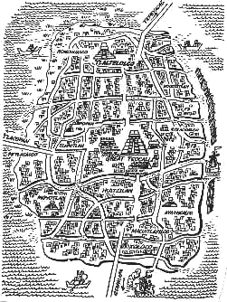 Tenochtitlan / Tenochtitlán : Planskizze