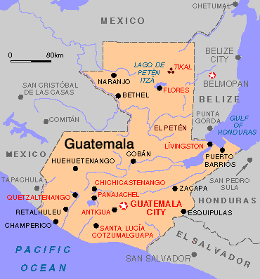 Karte Guatemala