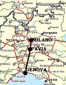 Karte mit der Position von
                          Pavia in der Lombardei