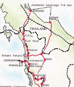 Karte mit der Position von Patani auf heute
                    Thail�ndischem Gebiet der Halbinsel Malaya