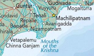 Position von Masulipatam / Masulipatnam /
                Machilipatnam / Bandar
