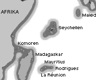 Positionen von Madagaskar, La
                            R�union, Mauritius