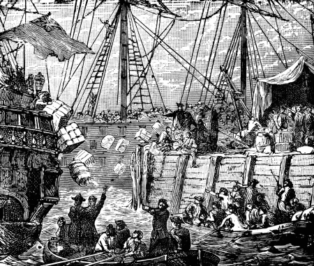 Teesturm von
                            Boston 1773 (Boston Tea Party)