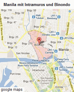 Plan von Manila mit Intramuros
              und dem Chinatown-Distrikt Binondo