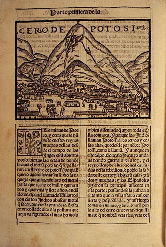 Pedro
                    de Cieza de Le�n: Chronik Parte primera de la
                    chronica del Peru �ber Indianer Indios in Potosi
                    1553, Cero de Potosi