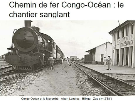 Bahnhof
                                  Brazzaville mit Zug mit
                                  Dampflokomotive