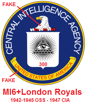 Das
                        korrigierte Logo des kriminellen CIA, ein
                        britisches Büro des MI6 und der Royals aus
                        London