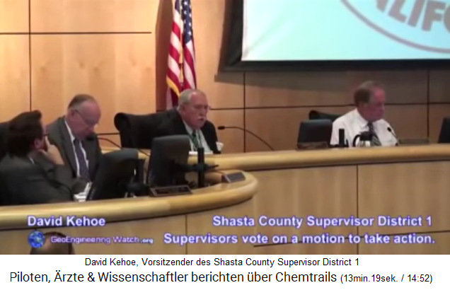 David Kehoe,
                                            der Vorsitzende des Shasta
                                            County Supervisor District
                                            1, entscheidet, Briefe und
                                            Videos der Veranstaltung an
                                            alle Abgeordneten zu
                                            versenden