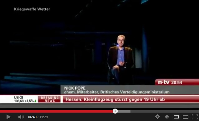 Nick Pope, Ex-Mitarbeiter beim Britischen
                      Verteidigungsministerium