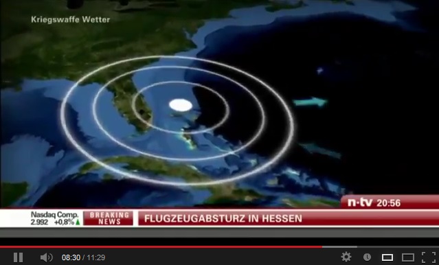 Das k�nstlich geschaffene
                      HAARP-Hochdruckgebiet vor Florida wehrt Hurricanes
                      ab, Darstellung