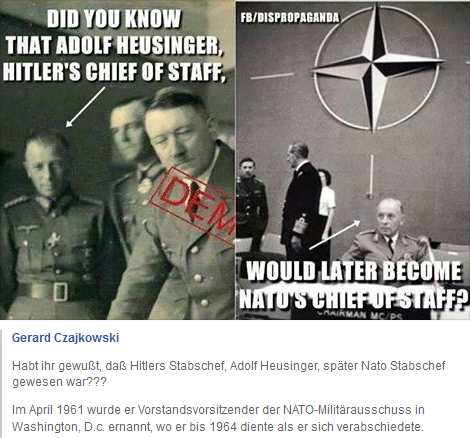 Hitlers Heusinger wurde sp�ter
                              NATO-Stabschef, Post auf Facebook vom 2.
                              Juni 2015