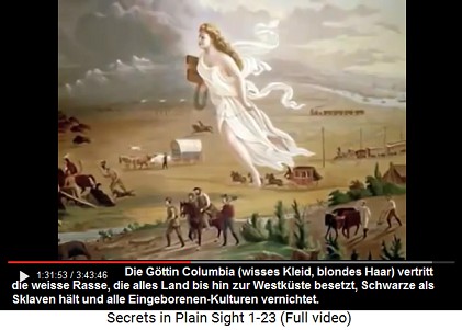 Die G�ttin Columbia in Weiss
                      mit blondem Haar besetzt alles Land in Richtung
                      Westk�ste
