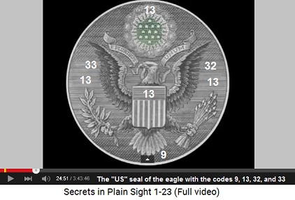 The "US" seal with the eagle with the
                    numbers 9, 13, 32, and 33