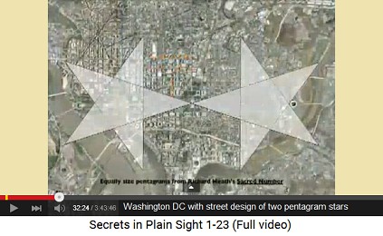Washington DC with street design with 2
                    pentagrams (five pointed stars)