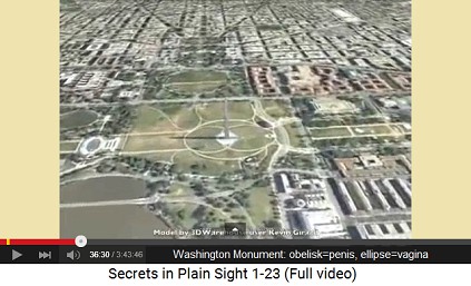 Washington Monument, the obelisk is symbolizing
                    a penis, the ellipse is symbolizing a vagina