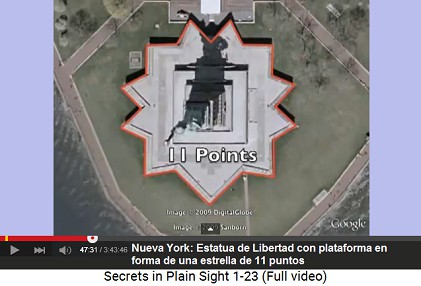 La Estatua de "Libertad" con una
                    plataforma en forma de una estrella de 11 puntos