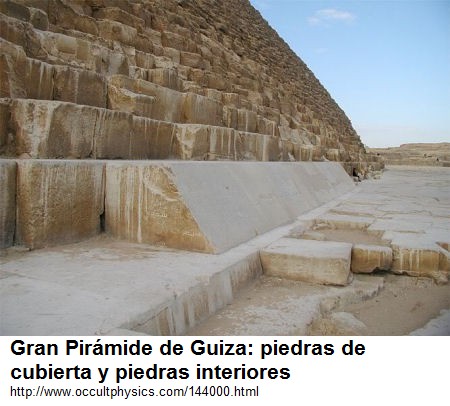 Gran Pir�mide, piedras de
                    cubierta y piedras interiores