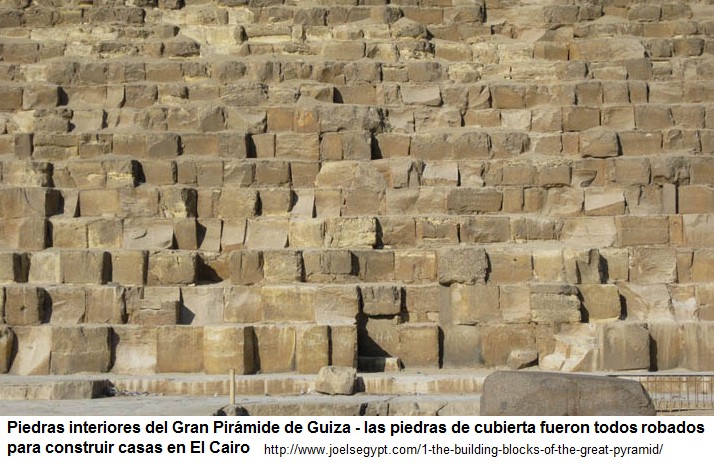 Gran Pir�mide, piedras interiores - las
                    piedras de cubierta han todos robados para construir
                    casas en El Cairo