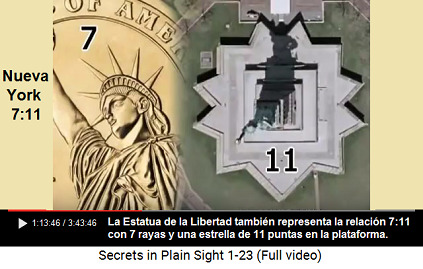 La Estatua de la Libertad tambi�n
                        representa la relaci�n 7:11 con 7 rayos