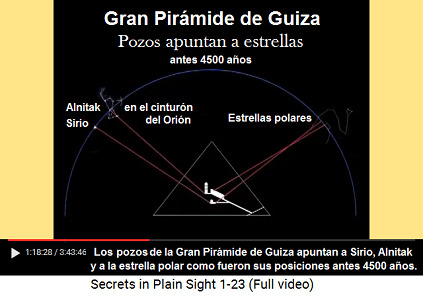 Antes 4.500 a�os cuando fue construida
                            la Gran Pir�mide de Guiza los pozos
                            apuntaron a las estrellas Sirio, Alnitak y a
                            estrellas polares