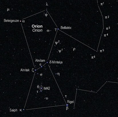 La constelaci�n del Ori�n