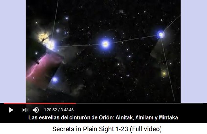 Llas estrellas del cintur�n del Ori�n:
                      Alnitak, Alnilam y Mintaka