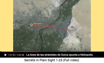 La l�nea de las pir�mides de Guiza apunta a
                      Heliopolis