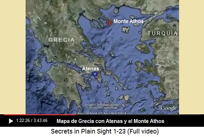 Mapa de Grecia con Atenas y con el Monte
                      Athos