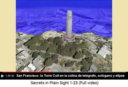 San Francisco: La Torre Coit en la colina de
                    tel�grafo (Telegraph Hill), oct�gono y elipse
