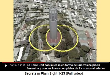 La Torre Coit con su vesica piscis con l�neas
                    completadas