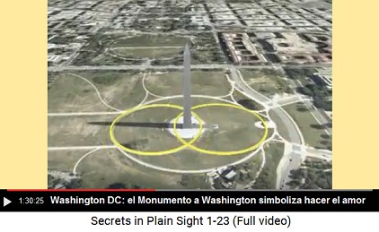 El Monumento a Washington simboliza el coito
                    entre Isis y Osiris con un obelisco (pene) y un
                    �valo (vagina)