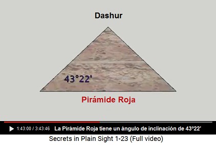 La Pir�mide Roja tiene un �ngulo de inclinaci�n
                    de 43�22'