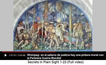 Winnipeg: en el palacio de justicia hay una
                      pintura mural con la Primera Guerra Mundial y una
                      iniciaci�n de un "francmas�n" en blanco