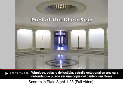 Winnipeg, palacio de justicia: estrella
                      octagonal de octograma en una sala redonda que
                      puede ser una copia del pante�n en Roma