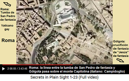 Roma: la l�nea entre la tumba de San Pedro de
                      fantas�a y G�lgota pasa sobre el monte Capitolina
