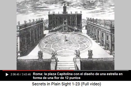 Roma: la plaza Capitolina con el dise�o de
                      una estrella en forma de una flor de 12 puntos