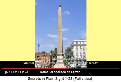 Roma: tambi�n el obelisco de Letr�n es
                      justamente "en la l�nea"