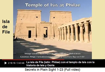 La isla de File (lat�n: Philae) con el templo
                      de Isis con la historia de Isis y Osiris
