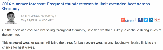 "US"-Wettervorhersage
                              vom 14. Mai 2016 f�r Deutschland f�r Juni
                              2016